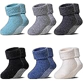 6 Pairs Baby Boy Girl Non Slip Socks Child Toddler Winter Thick Soft Wool Kids Warm Socks with Grips