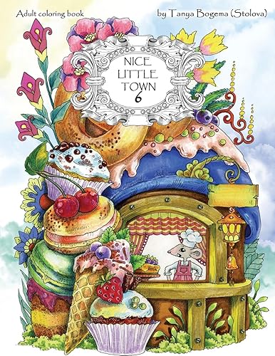 Download Nice Little Town: Adult Coloring Book (Stress Relieving Coloring Pages, Coloring Book for Relaxation) PDF
