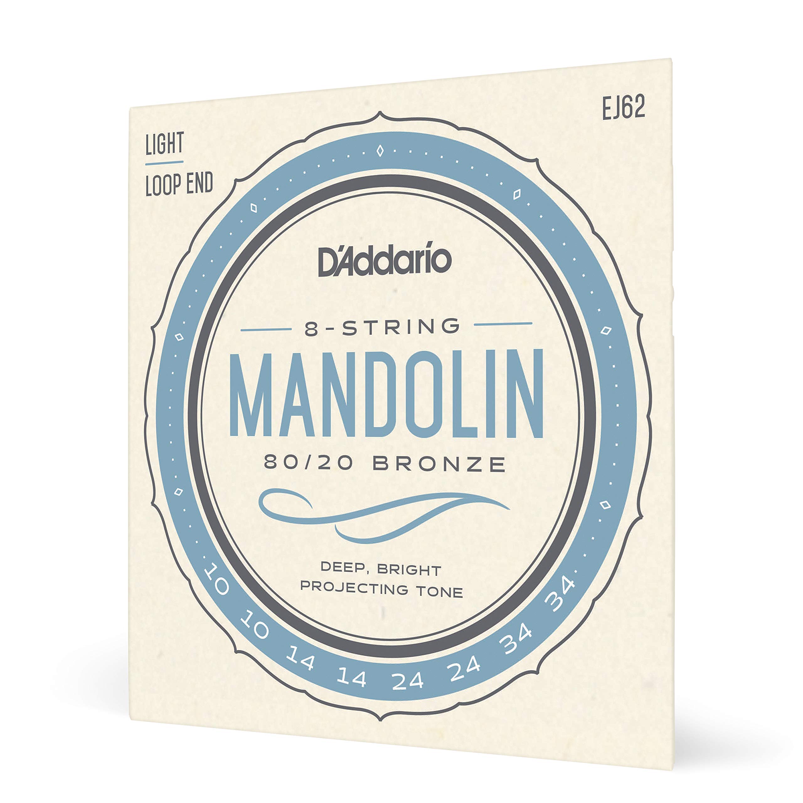 D'Addario EJ62 80/20 10-34 Bronze Light Mandolin String