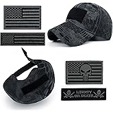 Masktide Tactical Military Mens Camo Baseball Hat with American Flag Skull Embroidery Patches for Hunting Women Patriotic Cap