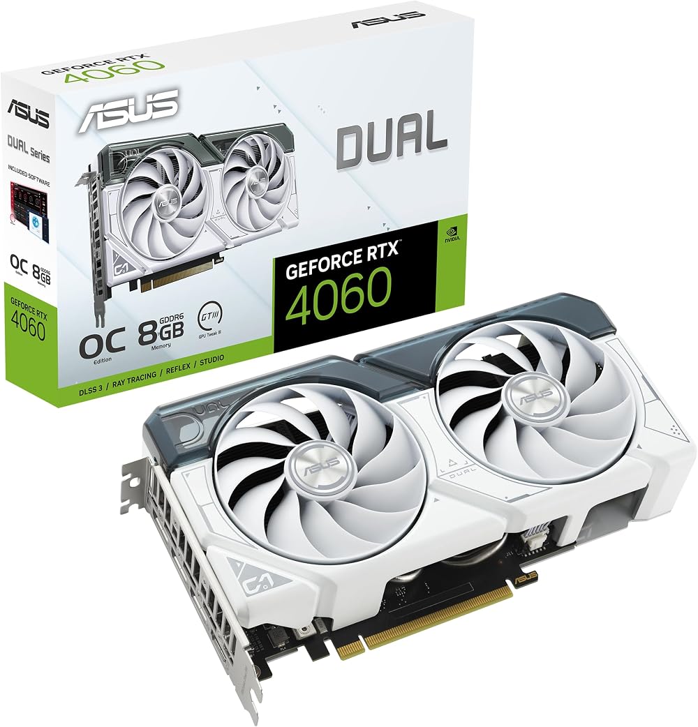 ASUS GeForce RTX 4060 DUAL EVO 8G OC White Graphics Card 2535MHz Boost