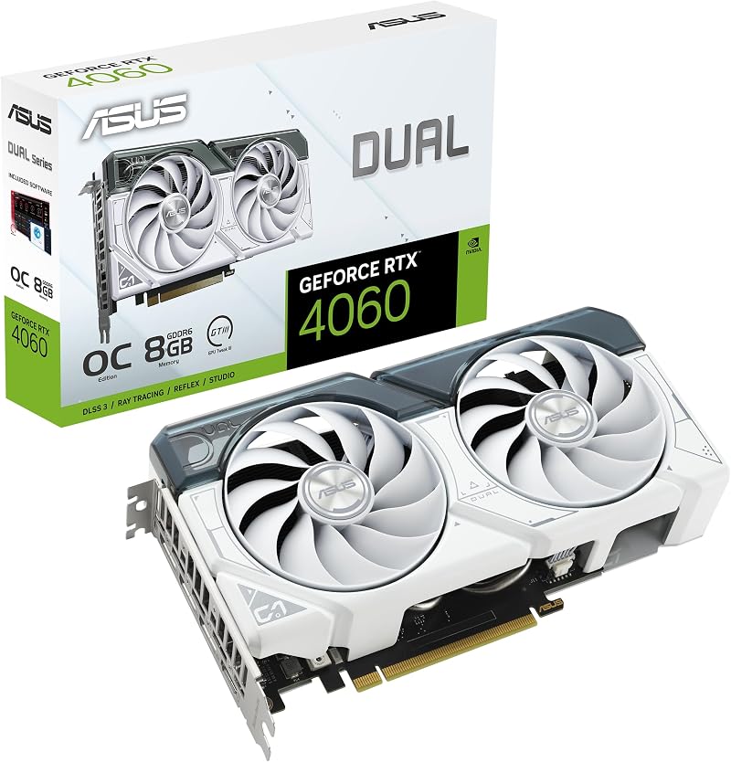 ASUS GeForce RTX 4060 DUAL EVO 8G OC White Graphics Card 2535MHz Boost