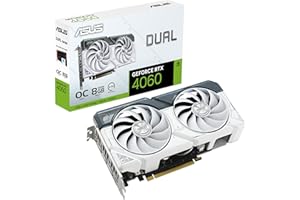 ASUS Dual GeForce RTX™ 4060 OC White Edition 8GB GDDR6 (PCIe 4.0, 8GB GDDR6, DLSS 3, HDMI 2.1a, DisplayPort 1.4a, 2.5-Slot Design, Axial-tech Fan Design, 0dB Technology, and More)