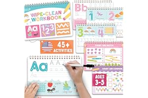 Hadley Designs ABC Tracing Books for Kids Ages 3-5, Dry Erase Writing Practice for Kids Age 3-5, Preschool Workbooks Age 3-4, Alphabet Letter Tracing Book for Toddlers Preschool Learning Activities