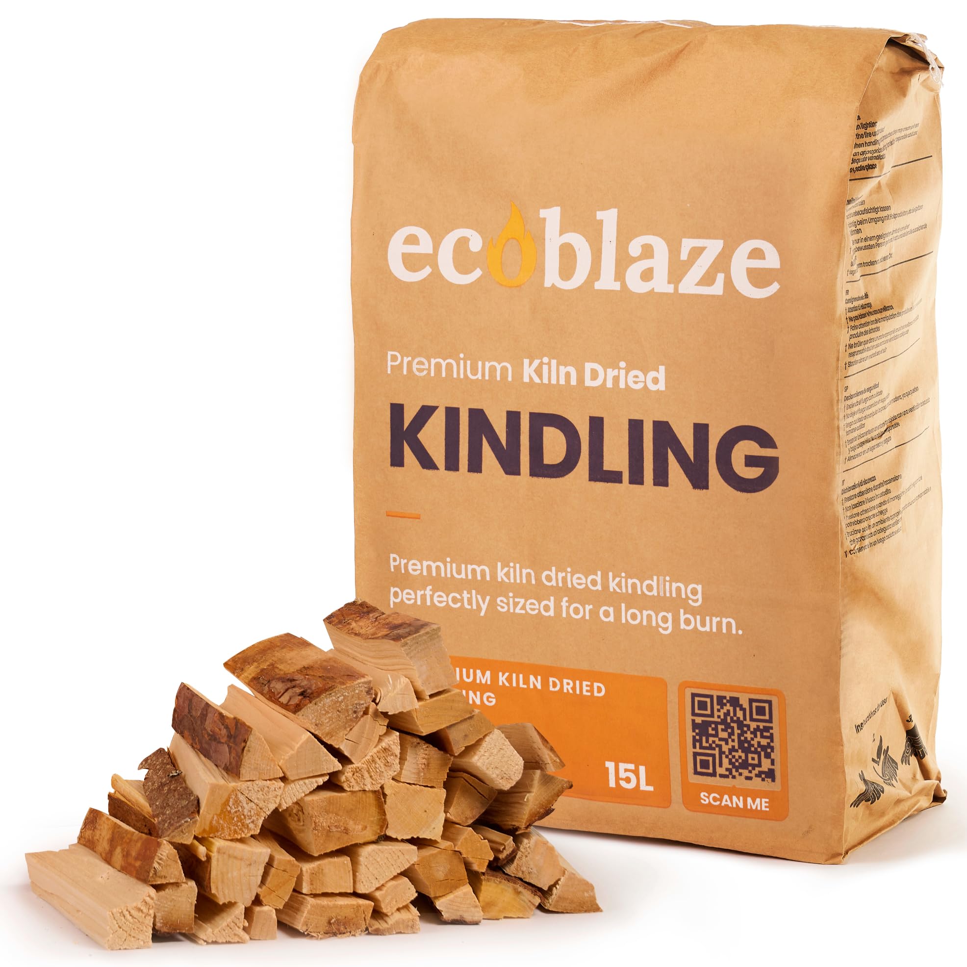 Ecoblaze 6.5kg Kiln Dried Hardwood Kindling Wood - Ideal for use with Natural Firelighters, Fire Logs, Briquettes, Kiln Dried Firewood Logs for Wood Burner, Fire Lighters, Smokeless Coal and Fires