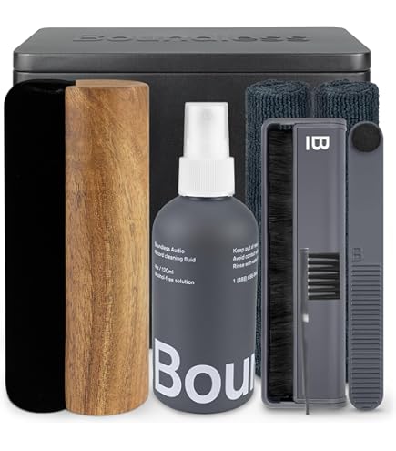 Kit de nettoyage pour disque vinyle - 4 en 1 Comprend une brosse antistatique en velours XL