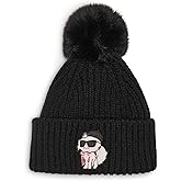 Karl Lagerfeld Girls Sassy Choupette Faux Fur Pom Beanie