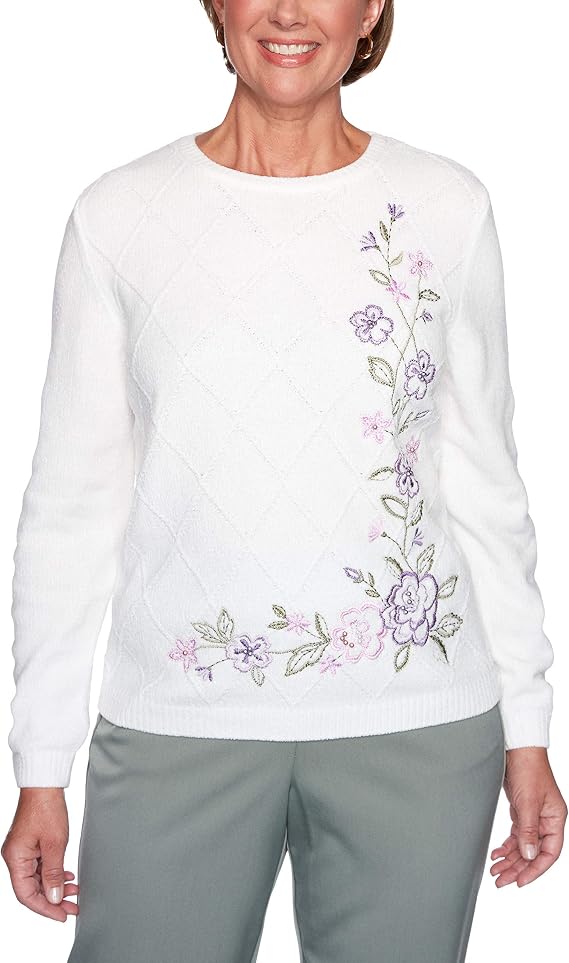 alfred dunner floral sweater