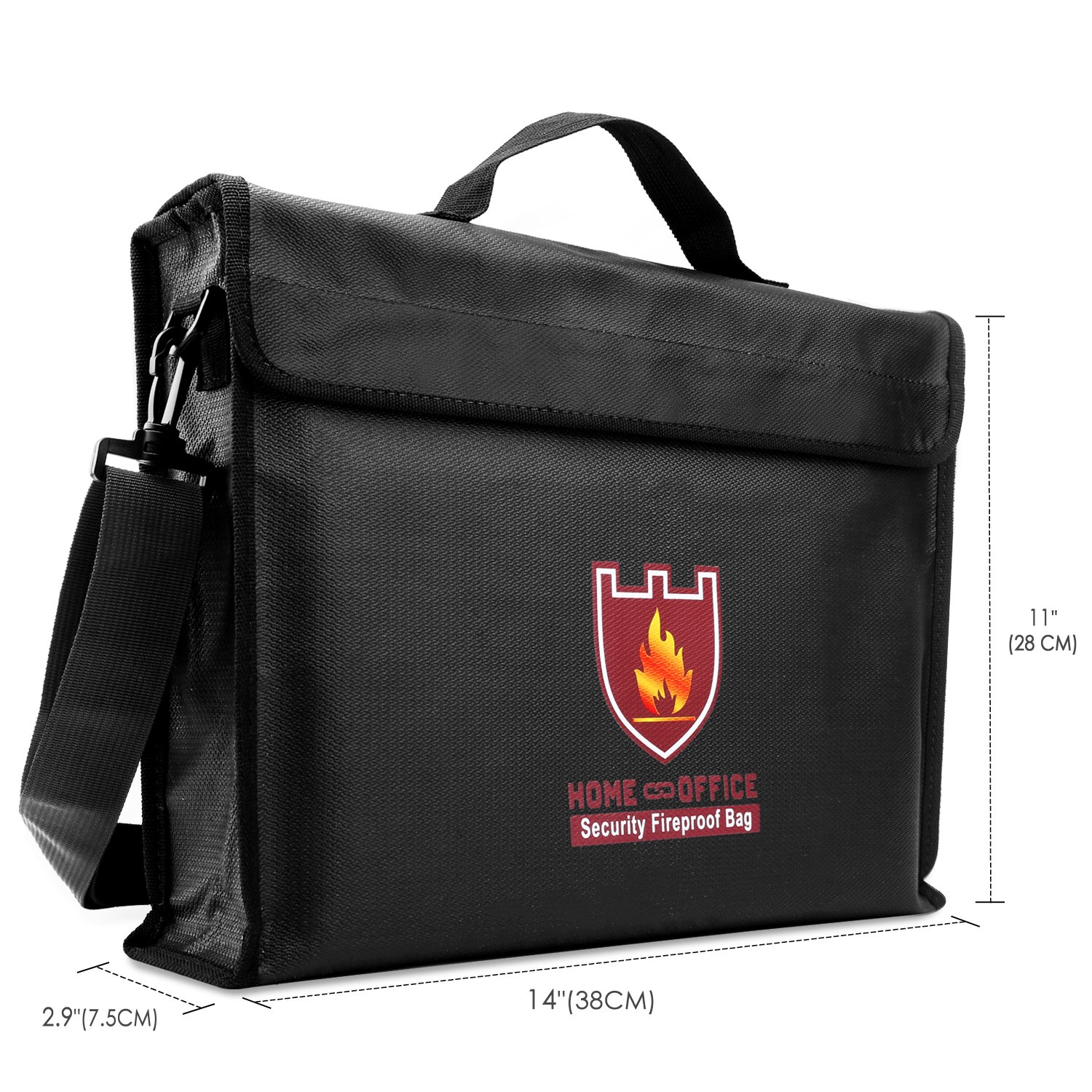 MoKo Fireproof Money & Document Bag, Fire & Water Resistant Large Cash