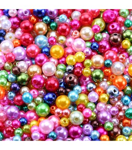 Niziky 500 Piezas De Cuentas Redondas De Perlas De 6 Mm Para Manualidades, Sin Agujero, Cuentas Sueltas Blancas/rosas - Relleno Para Jarrones, Bodas, Fiestas De Cumpleaños, Decoración Del Hogar