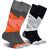 CS CELERSPORT 2/3 Pack Ski Socks for Womens and Mens with Full Cushion, Wool Winter Warm Socks for Skiing Snowboarding