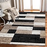 Superior Indoor Area Rug, Jute Backed, Modern Geometric Patchwork Floor Decor for Bedroom, Office, Living Room, Entryway, Kitchen, Hardwood Floors, Rockwood Collection, 4' x 6', Ivory-Beige