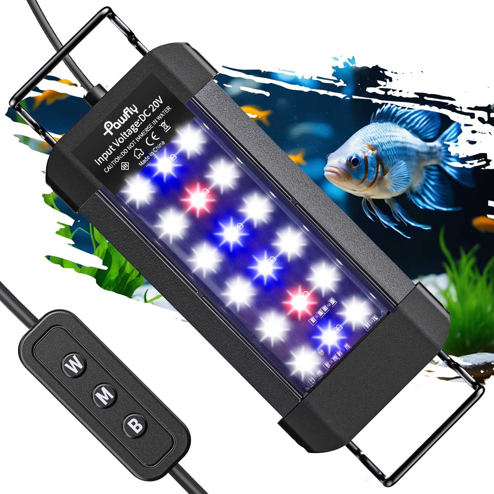 Photo 1 of Pawfly 6 W Aquarium LED Light for 6" to 10" Fish Tanks Extendable Fish Tank Light with Full Spectrum Brilliant White Blue Red Lights with Daytime & Night Modes and Adjustable Brightness