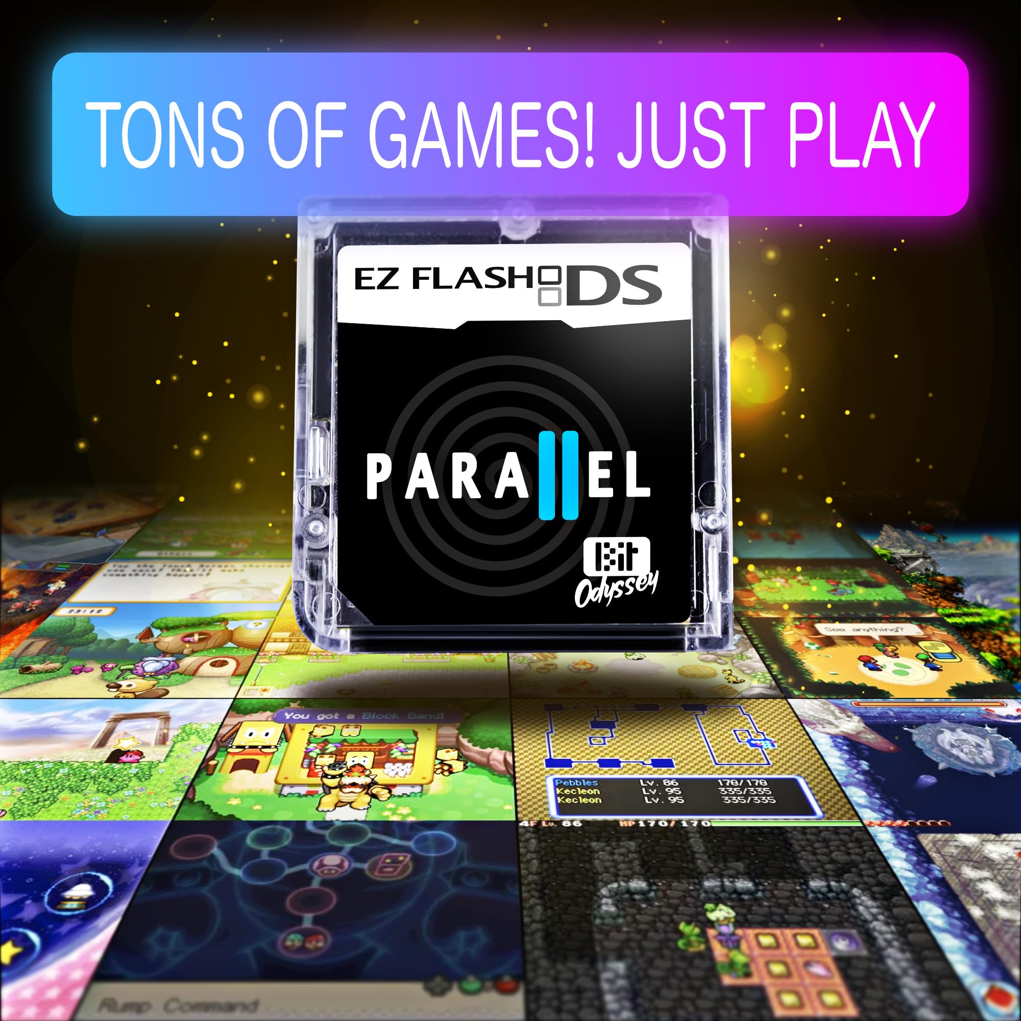 Bit Odyssey EZ Flash Parallel Flash Cartridge for DS 3DS Family + 32 Gb SD Card. Compatiotor to R4.