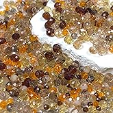 CRZSEELL 1040pcs 4/6/8mm Glass Beads Brown, Assorted Color Faceted Crystal Loose Beads for Jewelry Making Bracelets Necklaces DIY Crafts