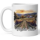Virginia State Ceramic Coffee Mug 11oz Old Dominion - Tea Coffee Mug with Comfortable Grip - Unique Travel Gift Cup for Office or Home - Vibrant Long-Lasting Print ID44991