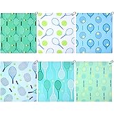 VitalCozy 6 Pcs Tennis Sweat Towel Tennis Gift for Women Cooling Sports Towel with Clip 15 x 17 Inch Absorbent Fast Drying Gym Sport Accessories for Men Team Coach Sport Player Fitness (Fresh)