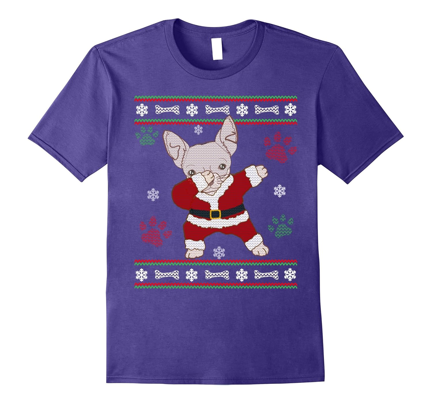 Christmas Chihuahua Ugly Sweater TShirt Dabbing Chihuahua-ANZ