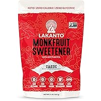 Lakanto Classic Monk Fruit Sweetener with Erythritol - White Sugar Substitute, Zero Calorie, Keto Diet Friendly, Zero Net Car