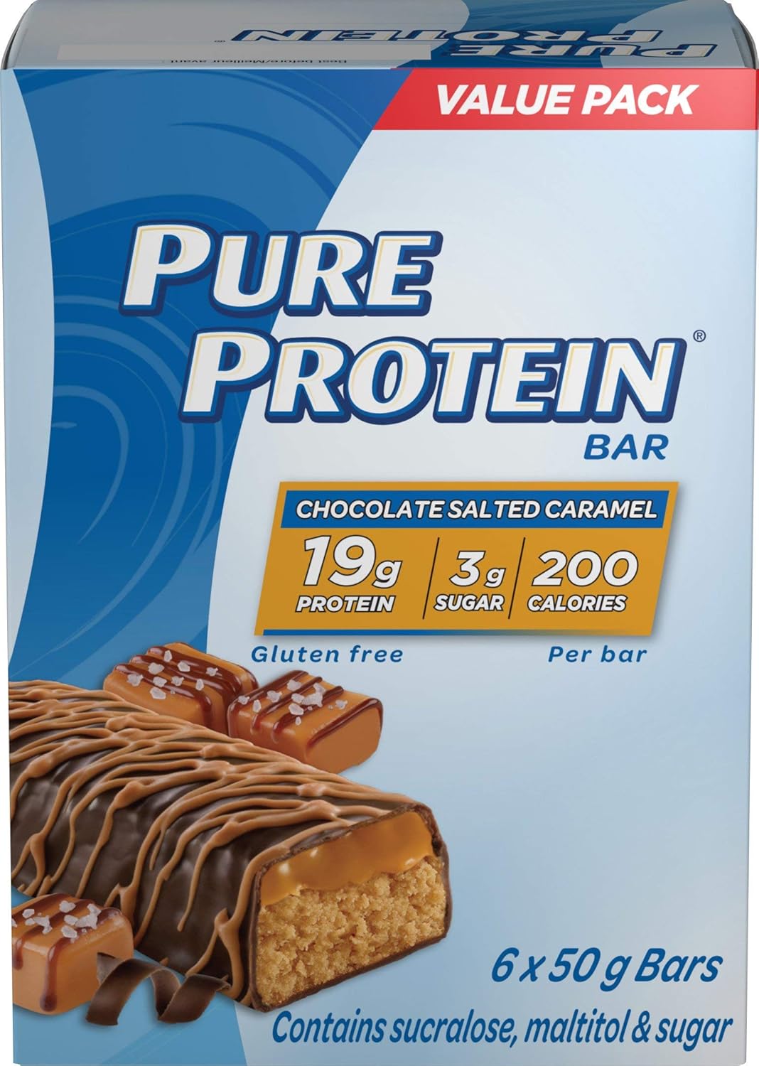 Pure Protein Bars, Gluten Free, Snack Bars, Chocolate Salted Caramel, 50 gram, 6 Count Amazon