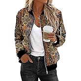 Zeagoo Women's Bomber Jacket Casual Coat Zip Up Spring Fall Clothes with Pockets S-XXL