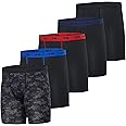 Real Essentials 5 Pack: Mens Compression Shorts - Quick Dry Performance Active Underwear (Available in Big & Tall)