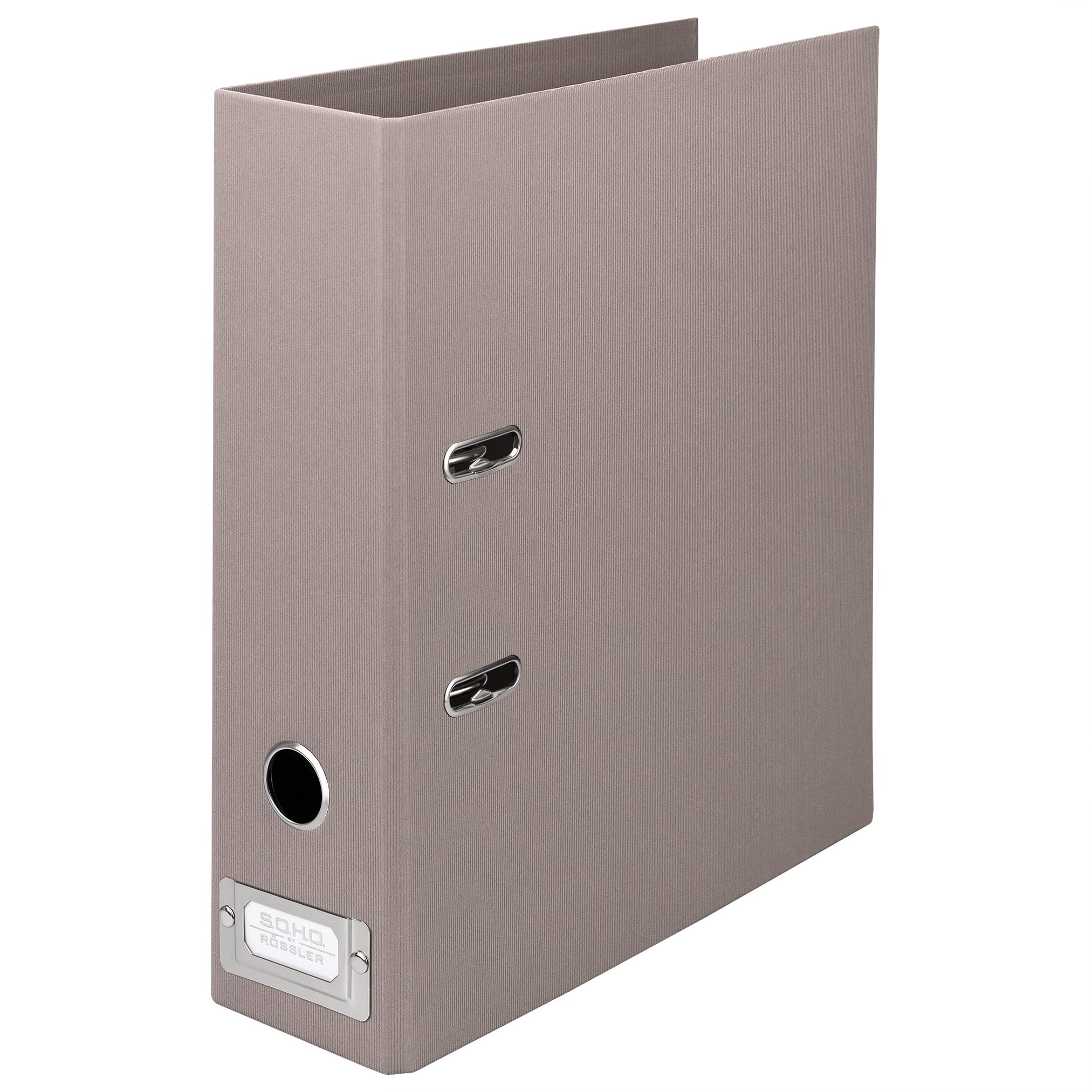 Rossler SOHO A4 80 mm Spine Lever Arch File with Metal Index Holder - Taupe — image 1