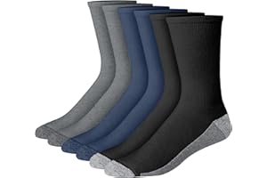 Hanes mens Max Cushioned Crew Socks, Moisture-wicking With Odor Control, Multi-packCrew Sock