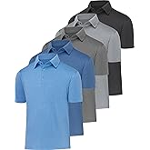 MLYENX 4/5 Pack Mens Polo Shirts Short Sleeve Quick Dry Moisture Wicking Casual Golf T Shirts for Men