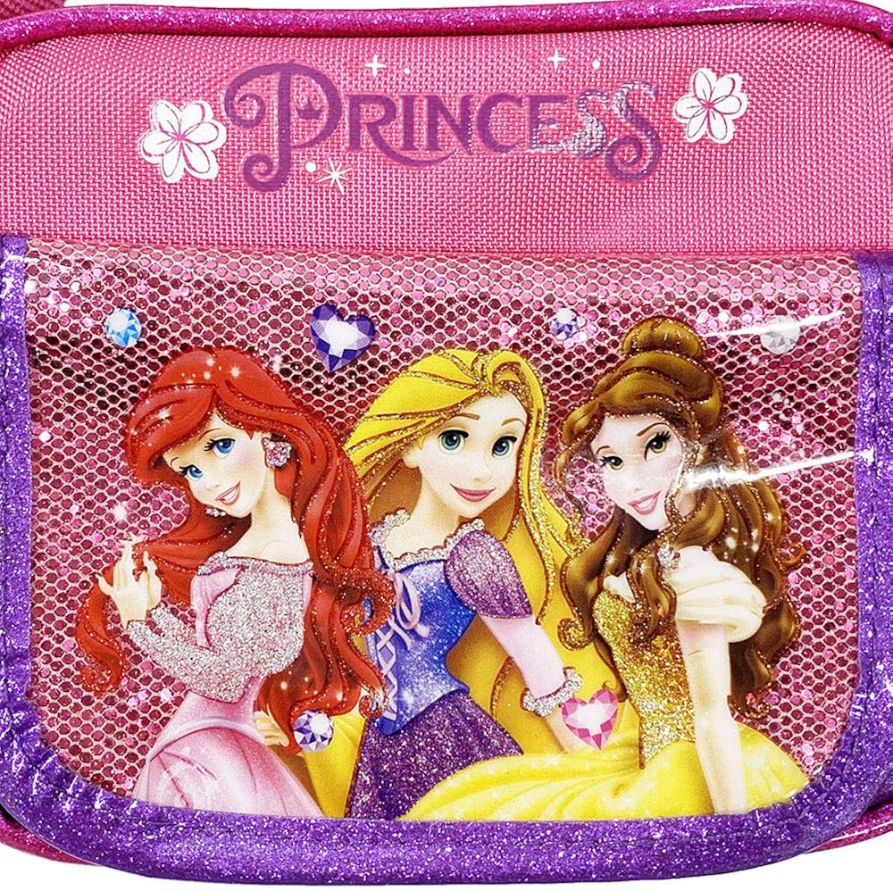 Amazon ディズニープリンセス アリエル ラプンツェル ベル ポケット付き ショルダーバッグ b ポシェット 斜め掛け プレッツェル ショルダーバッグ ポシェット