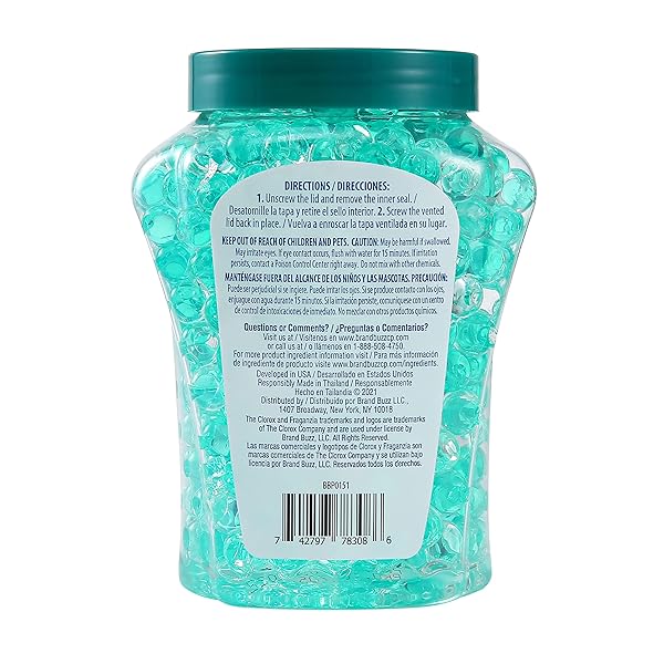 CLOROX FRAGANZIA CRYSTAL BEADS AIR FRESHENER, LONG LASTING ROOM DEODORIZER AND ODOR ELIMINATOR GEL BEADS TO FRESHEN HOME, CAR, OR OFFICE, ISLAND ORCHID SCENT, 12 FL OZ