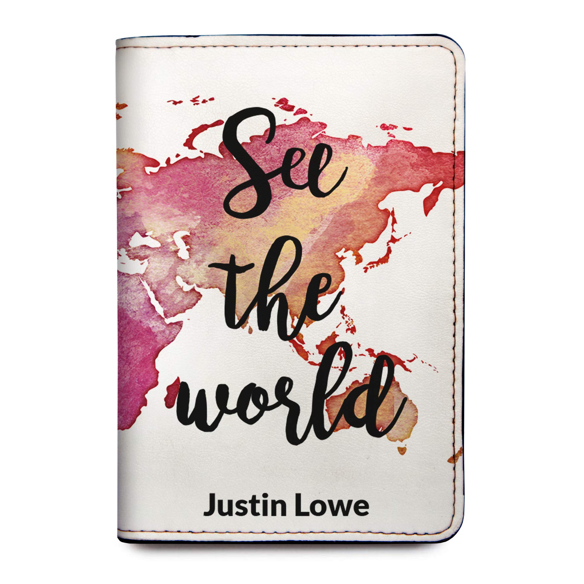 Personalized Passport Holder Travel Wallet PU Leather Vaccine Case