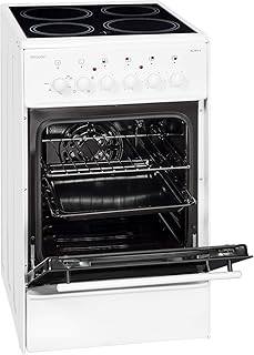 Exquisit Standherd ECM 5-4 | Elektro-Standherd | 50 cm | Glaskeramik-Kochfeld | 46 L Garraum | Weiß