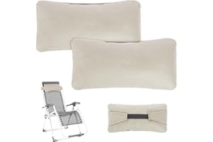 AkiiGer Chair Replacement Pillow, Generic Removable Headrest Neck Pillow for Zero Gravity Chair/Reclining Lounge Chair, with Elastic Band, Softer and More Elastic Filler & Smoother Surface Cloth