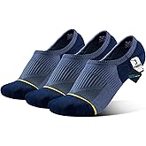 BRISIRA Bamboo Viscose Compression No Show Socks Men Athletic Running Extra Cushion Moisture Wicking No Blister Sport Low Cut