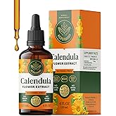HERBAMAMA Calendula Tincture - Vegan Antioxidant & Detox Support with Calendula Herb Extract Drops - Non-GMO, Alcohol & Sugar-Free Liquid Supplement, 84-Day Supply