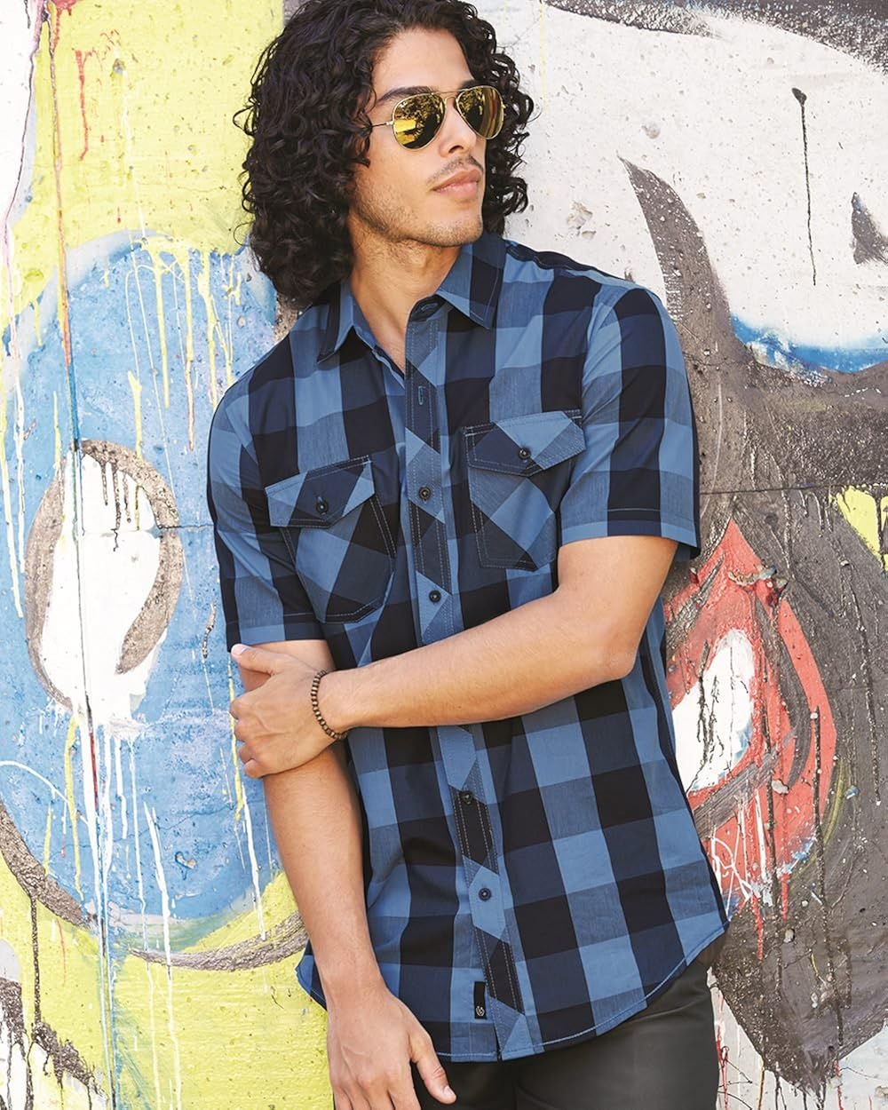 Burnside Buffalo Plaid Woven Shirt (B9203): Clothing
