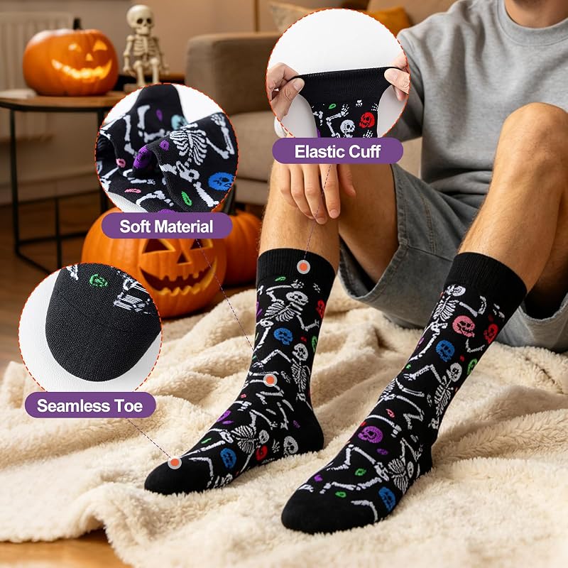 Chaussettes Halloween Homme, Chaussettes Squelette Homme — photo 5 sur 7