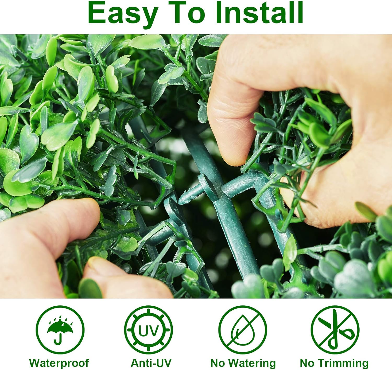 VegasDoggy 2 PCS 19.7 Inch Artificial Boxwood Balls Topiary - UV Protected 4 Layers Faux Plants Decorative Balls for Indoor, Outdoor, Garden, Wedding, Balcony, Backyard and Home Decor -