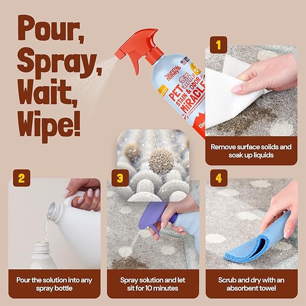 SUNNY & HONEY PET STAIN AND ODOR REMOVER – ENZYME CLEANER FOR DOG URINE AND POOP ON CARPETS AND FURNITURE – STRONG PET CARPET CLEANER SPRAY (1 GALLON FALL SPICE)