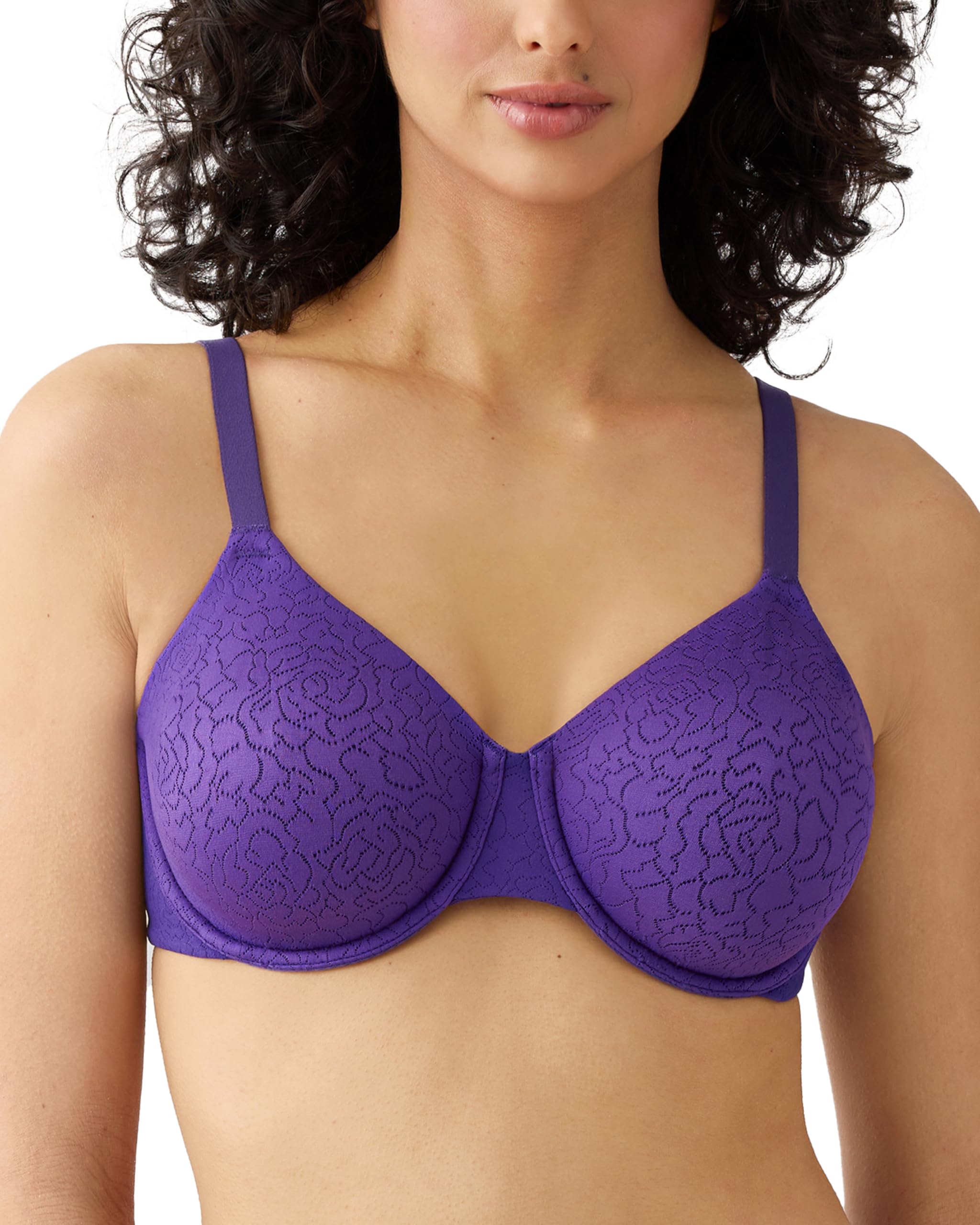 Wacoal Women’s Inside Job Unlined Full Coverage Underwire Lace Bra, 855345, Purple Indigo, 38G