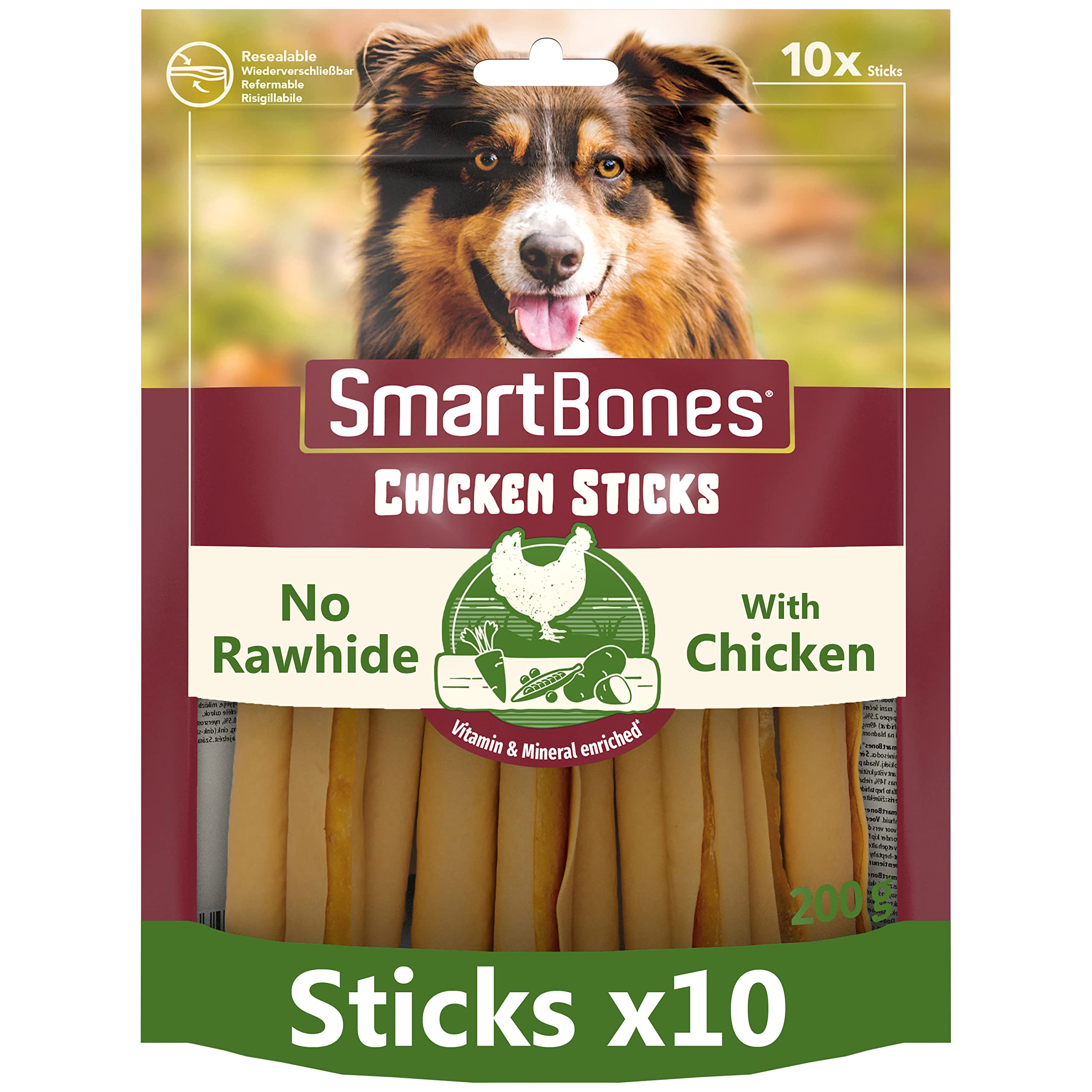 Smartbones 10 Chicken Sticks Rawhide Free Chew Dog Treats