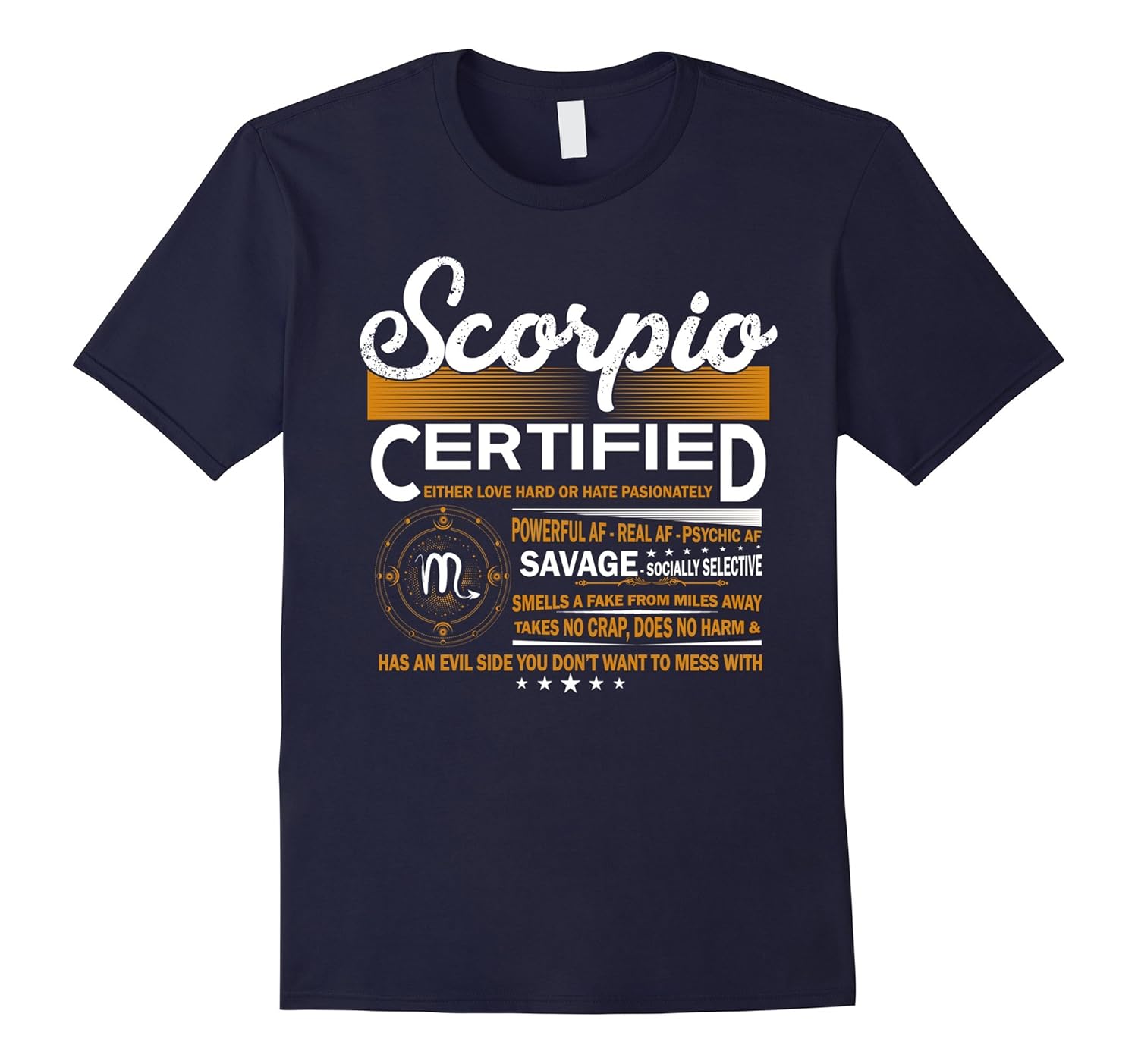 Funny Scorpio Traits T-shirt Scorpio Certified Tee Shirt-ANZ