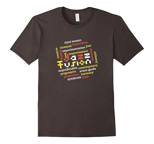 Mens Modern Style Jazz Fusion T-shirt 2XL Asphalt