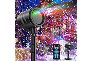 ANYSUN Laser Christmas Projector Lights Outdoor, 3 Color Laser Projector Light, Moving Firefly Lights Show w/Remote & Timer, Waterproof Holiday Christmas Decorations for Garden Yard Party Wedding Home Decor