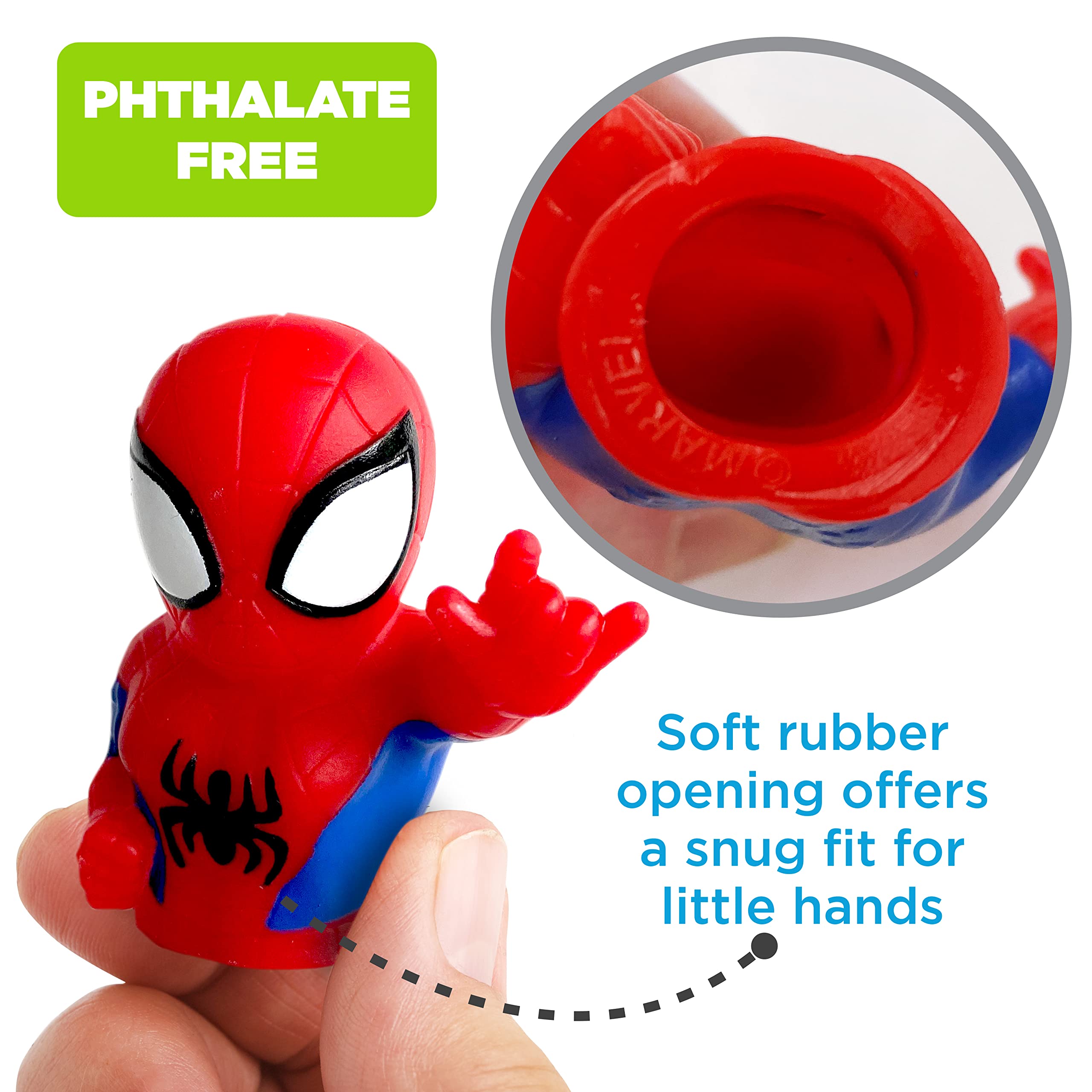 Spidey & His Amazing Friends 10 Piece Finger Puppet Set - Party Favors, Educational, Bath, Floating Pool, Beach Toys, Playtime