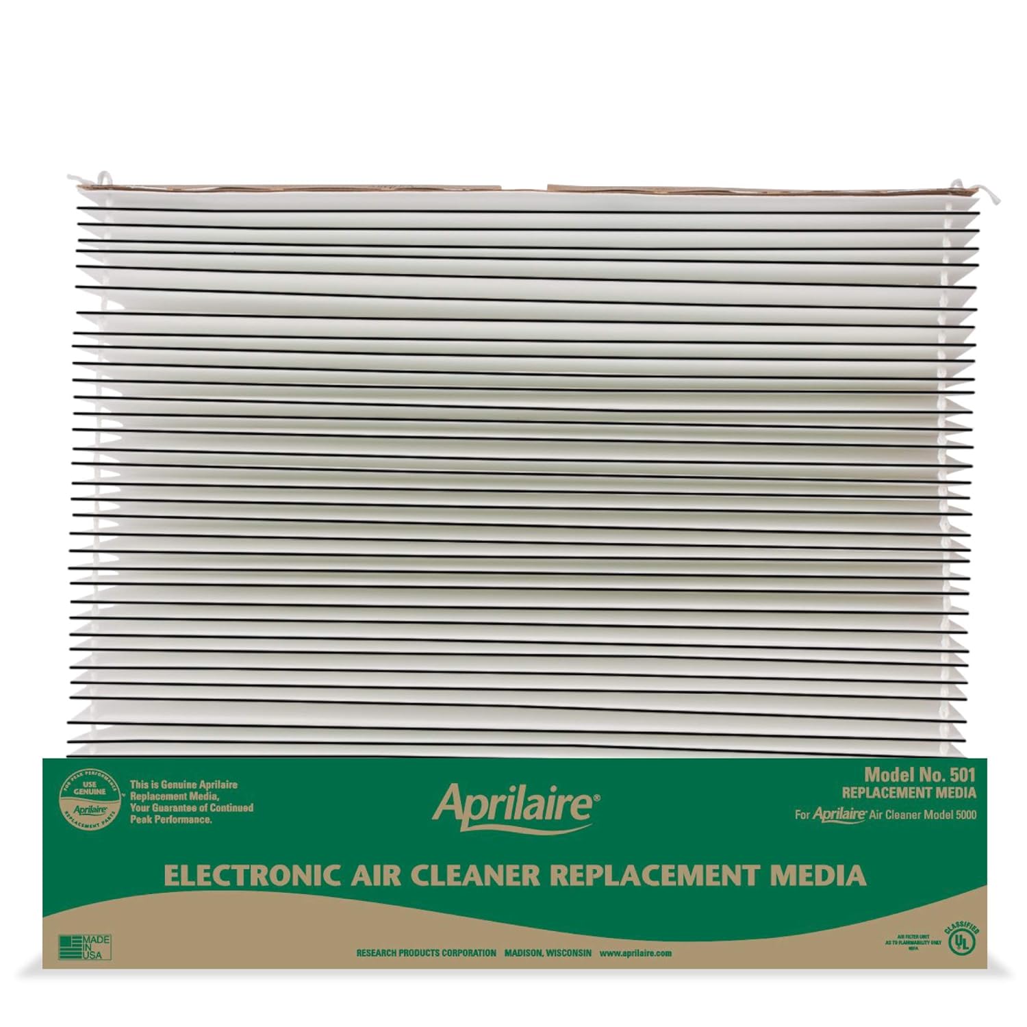 Aprilaire 501 Replacement Air Filter for Aprilaire Whole House Electronic Air Purifier Model: 5000, Allergy, Asthma, & Virus Filter, MERV 16 (Pack of 10)
