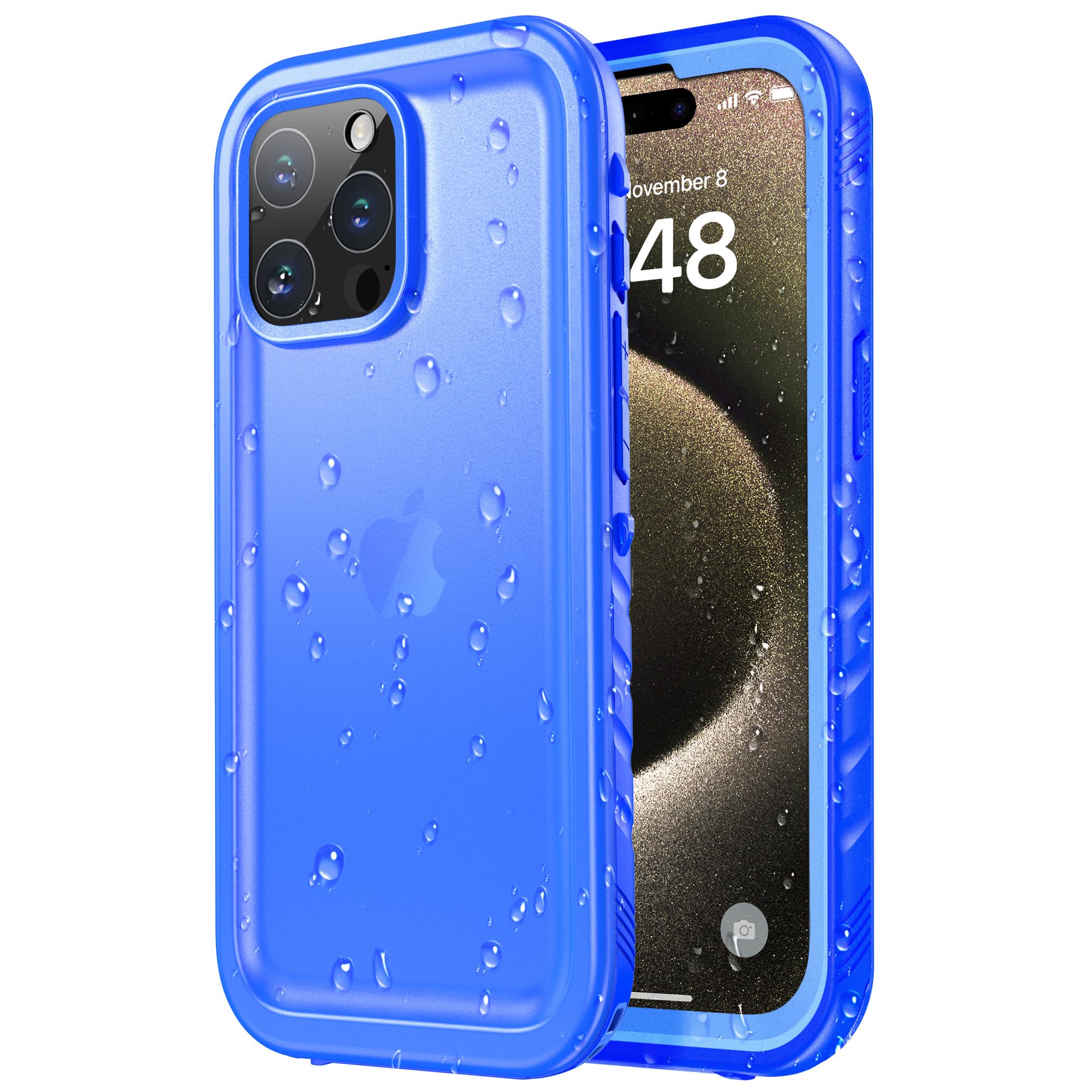 SPORTLINK for iPhone 15 Pro Max Case Waterproof - Shockproof Heavy Duty Front and Back Cover [Built in Screen/Camera Protector] 360 Full Body Protective [Dustproof][IP68 Underwater]-6.7" Blue