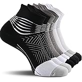 IRAMY Compression Ankle Support Socks Women - Coolmax Wicking, Cushioned Athletic, Plantar Fasciitis Relief 2/3/6 Pairs