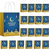 Sinmoe 18 Pcs Eid Mubarak Party Gift Bags Ramadan Goodies Paper Treat Bags Muslim Ramadan Party Supplies(Classic Style)